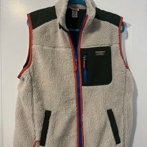 L.L. Bean Olive Green Fleece Vest